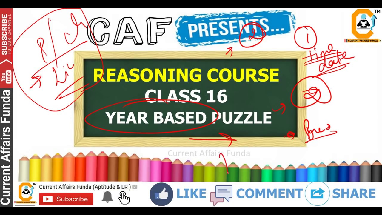 Year Based Puzzle, class 16 - IBPS PO CLERK Course #PuzzleMaster
