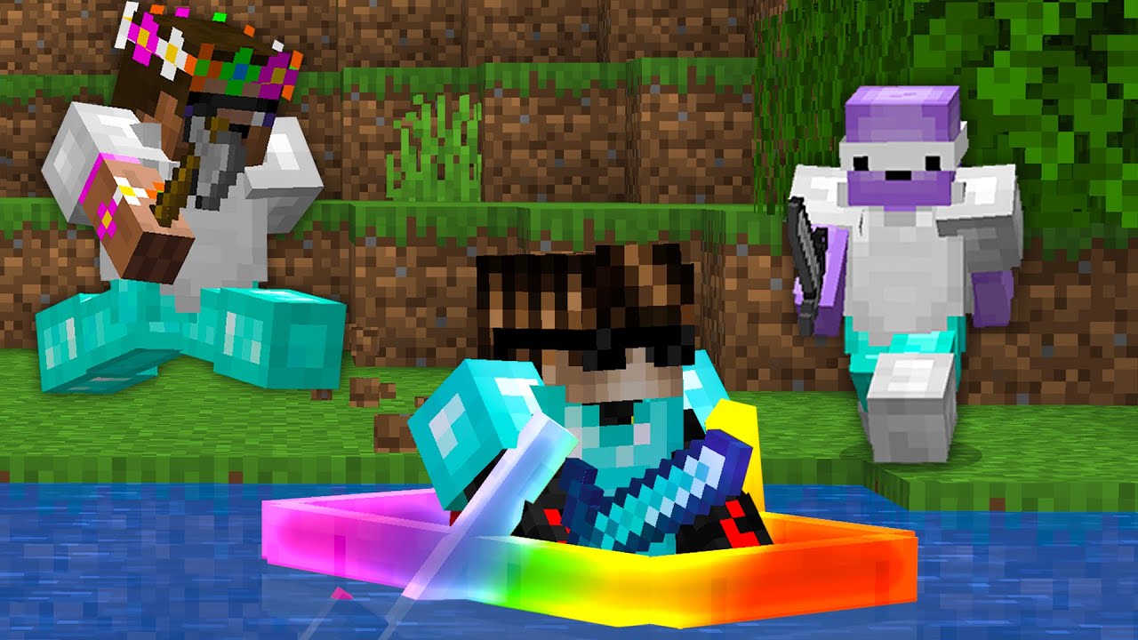 Minecraft Manhunt mais les Bateaux sont OP (Avec Wyktaur & Axyo)