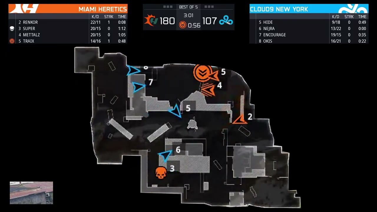 CDL Minimap VOD | Miami Heretics vs Cloud9 New York 2 Qualifiers Full Series