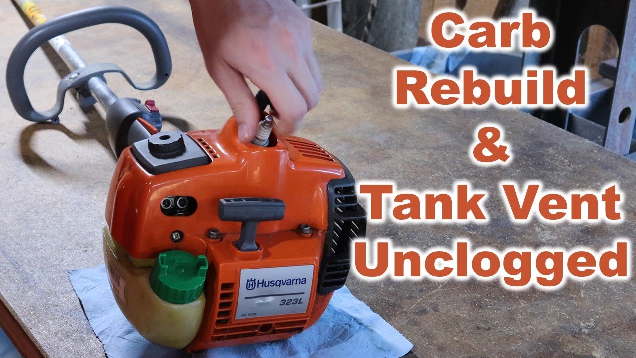 Husqvarna 323L Carb Rebuild and Tank Vent Unclogged - Weed Eater Trimmer Tune Up