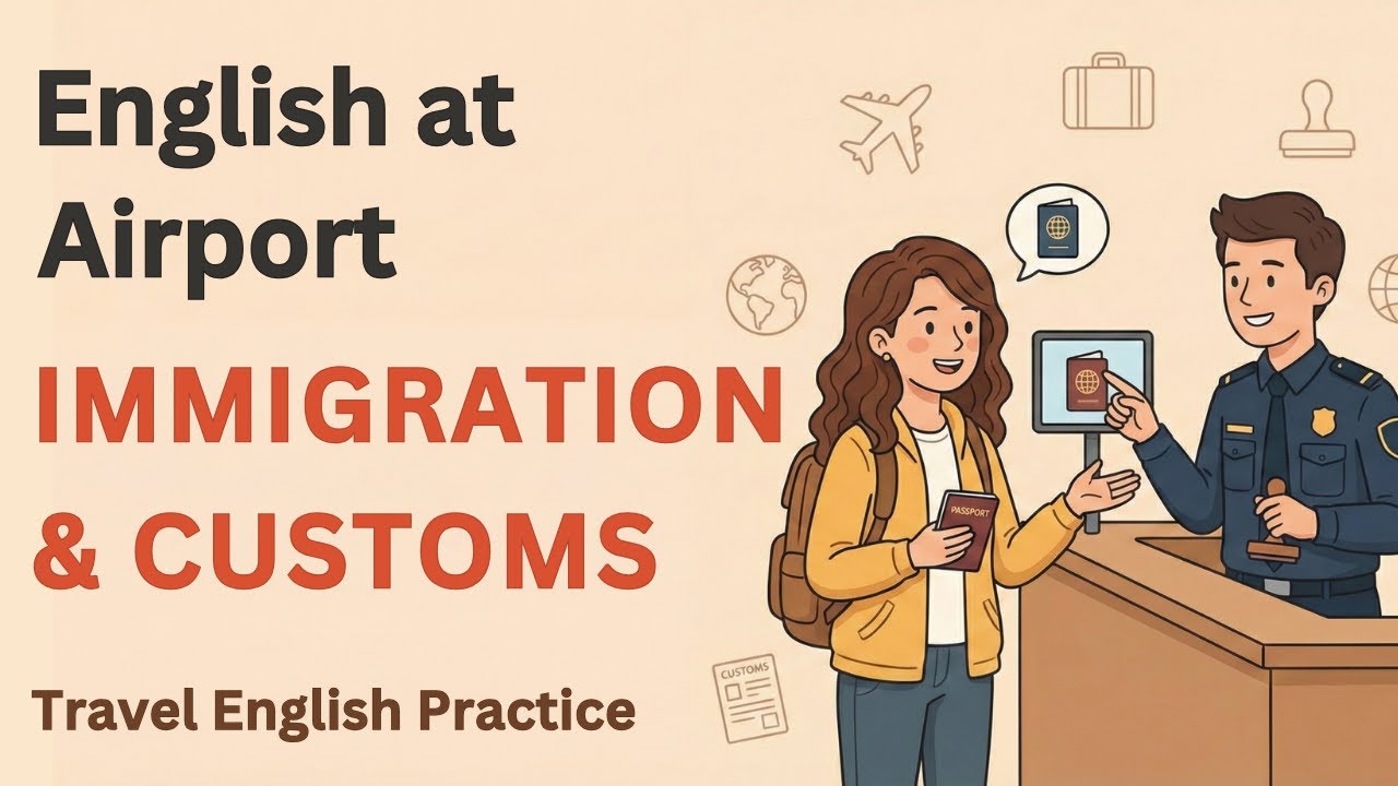 English at Airport Immigration & Customs | Travel English Speaking Practice | The Loud English 🎙️