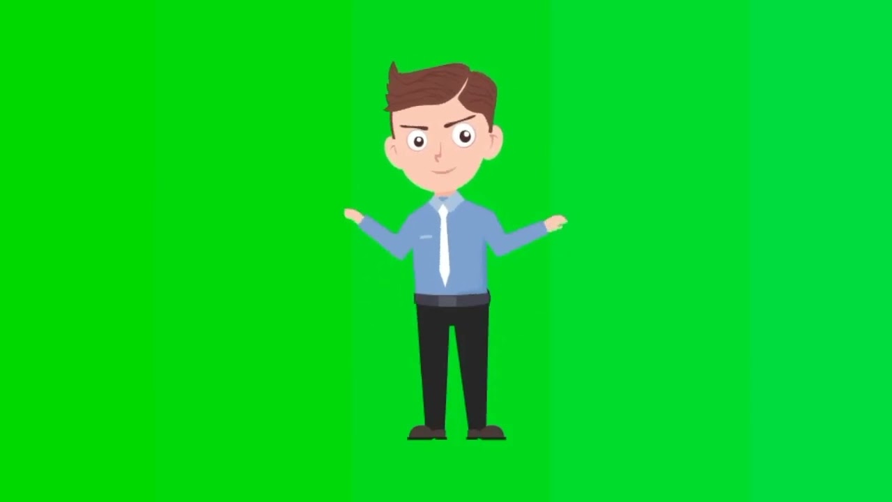 Cartoon Character Talking Green Screen