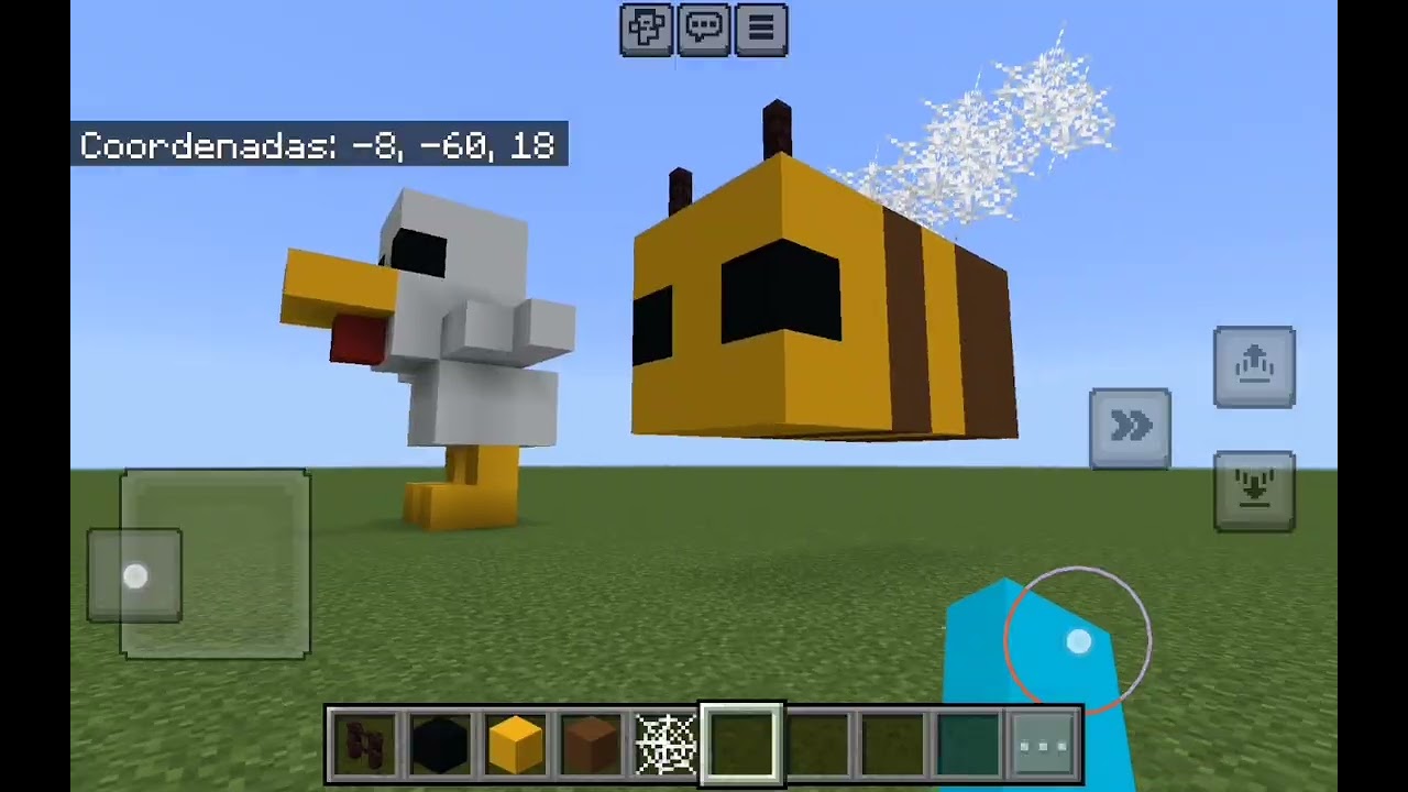 Estatuas de minecraft part1 abeja, pollo cerdo, oveja, vaca y perro/lobo