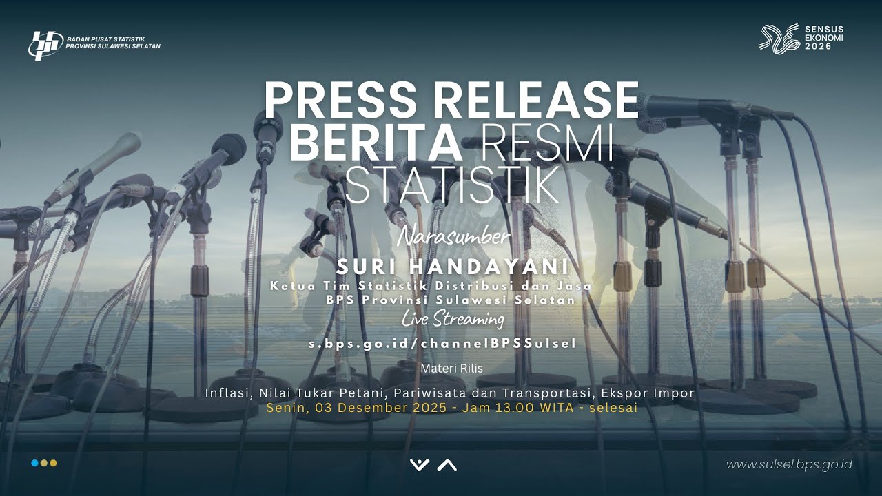 Berita Resmi Statistik | BPS Provinsi Sulawesi Selatan - 1 Desember 2025