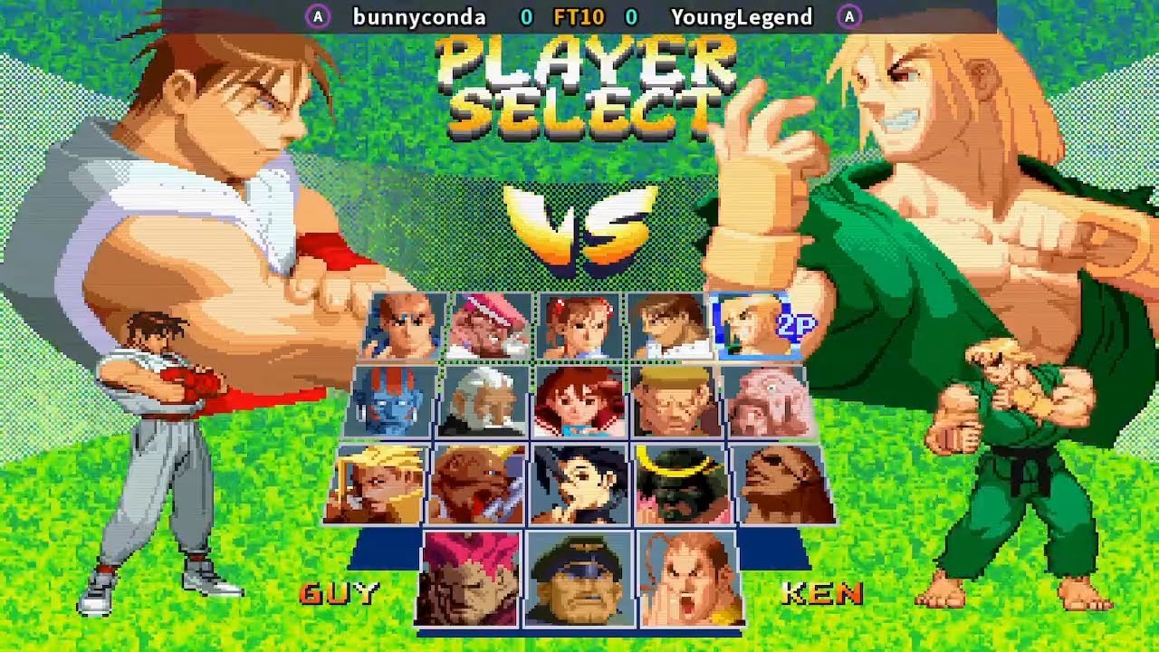 Fightcade 👊 Street Fighter Alpha 2 👊🏾 Bunnyconda 🇺🇸 Vs YoungLegend 🇺🇸 FT10 👊