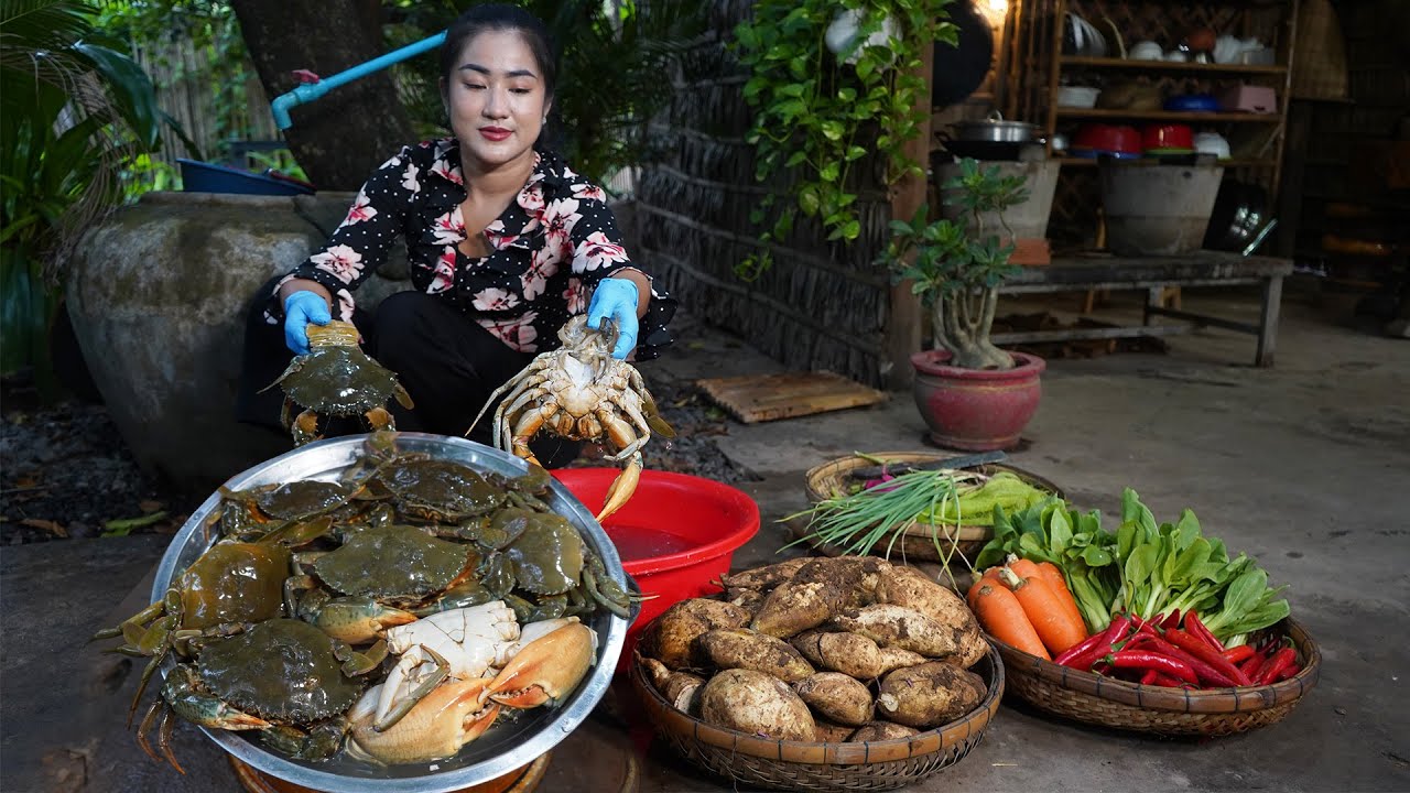 Countryside life TV: Country mother harvest free vegetable and cooking for children