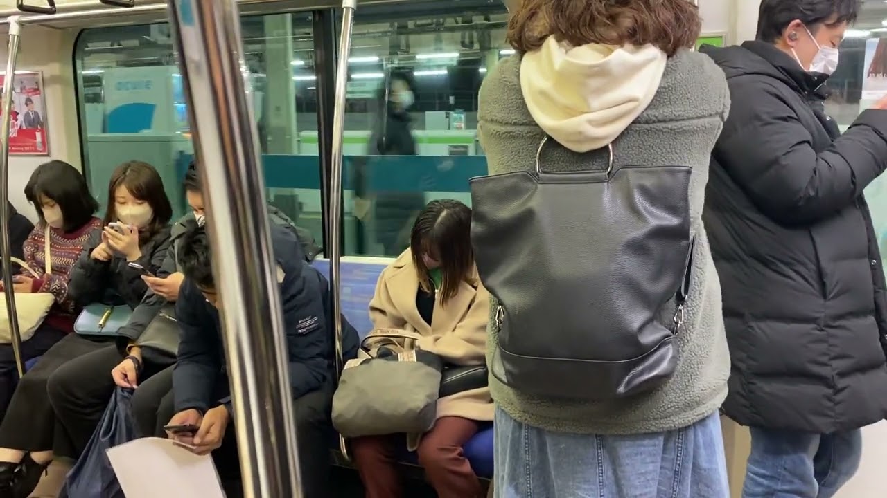 Slepping girl inside the train