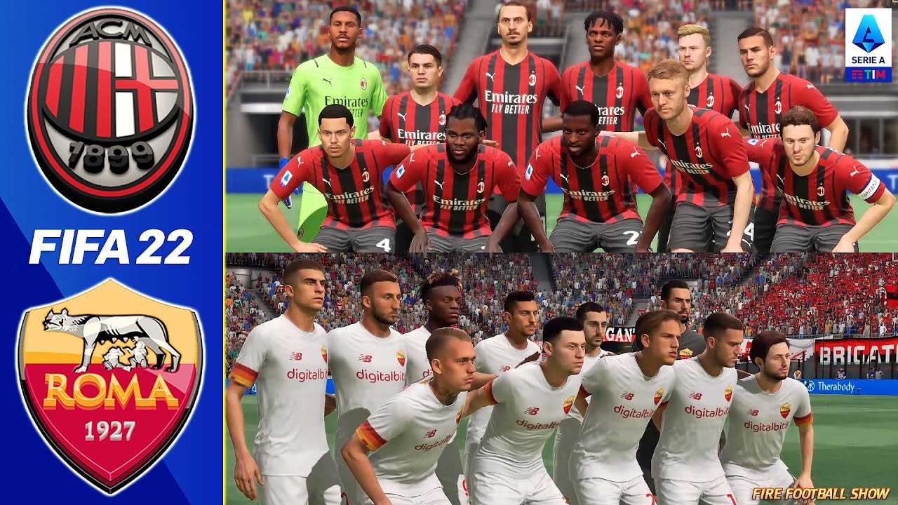 FIFA 22 Milan vs Roma - Serie A 2021/2022 (20° Giornata) Gameplay