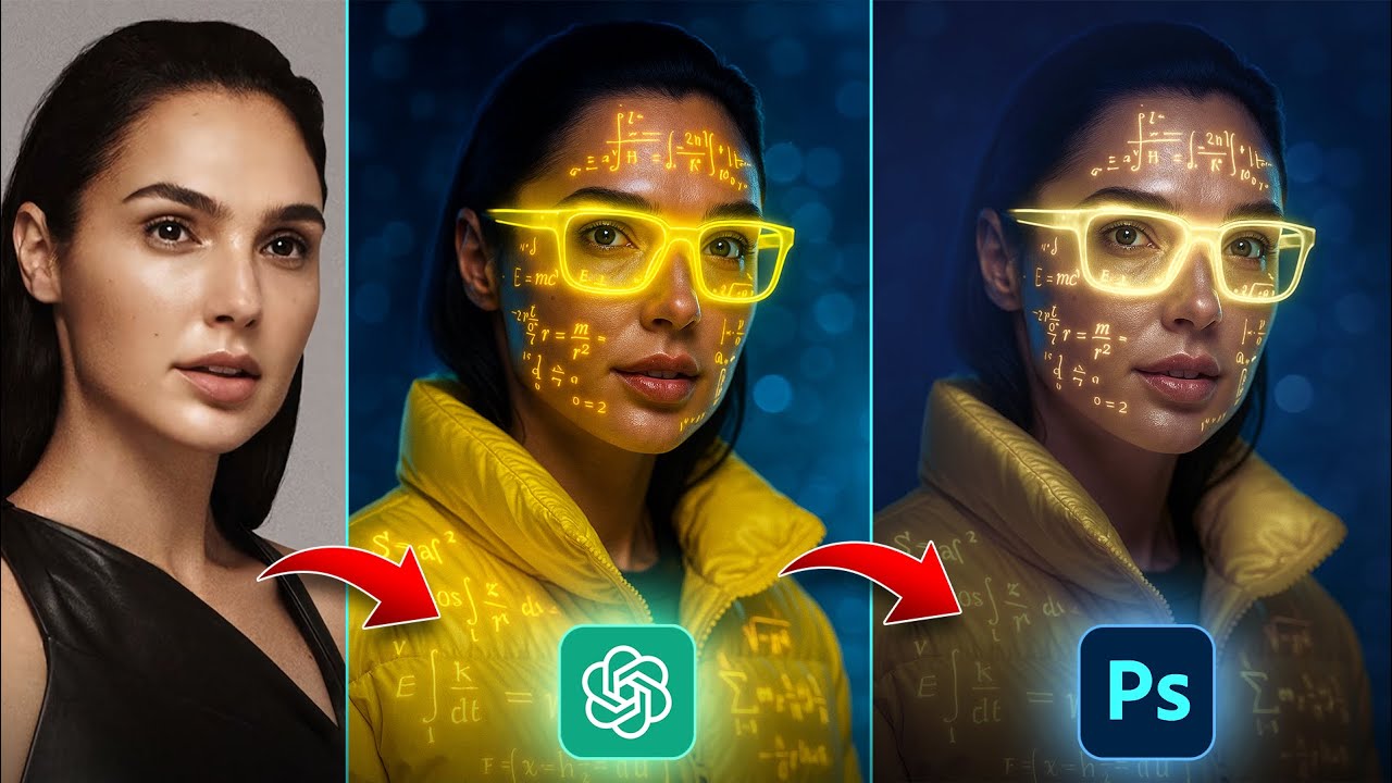 How to Make a Glowing Neon Portrait in ChatGPT + Photoshop