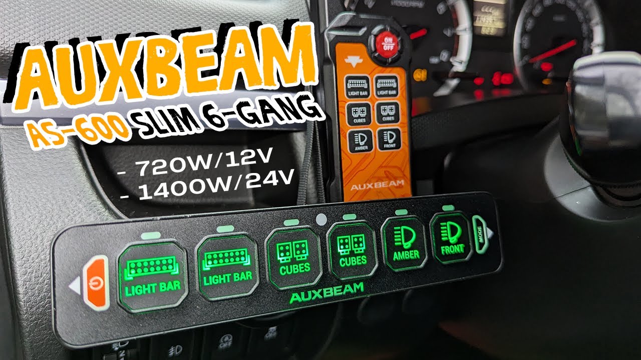Auxbeam AS-600 Slim Switch Panel (m. 6 Knapper/Gangs) - Et switch-valg hvor alle kan være med