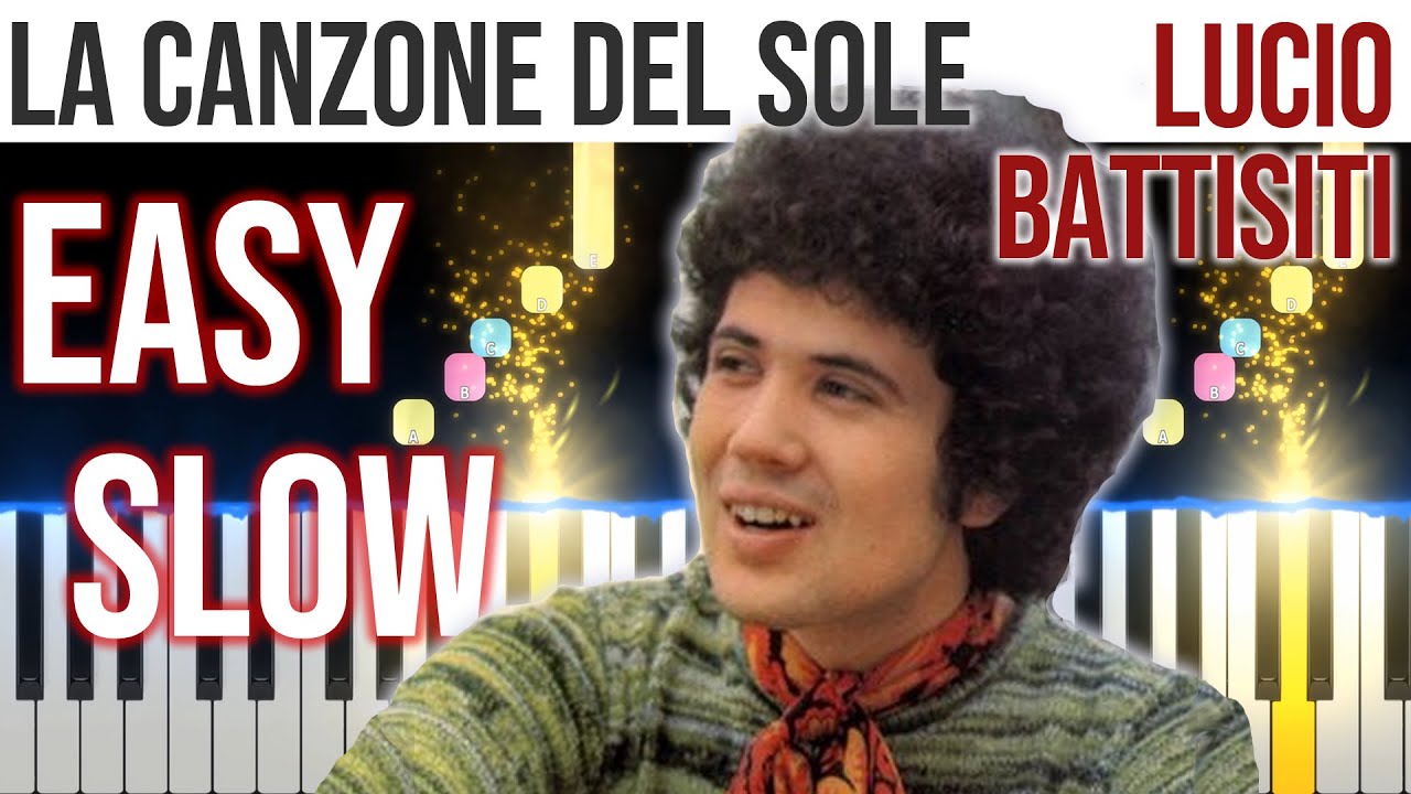 La Canzone Del Sole - Lucio Battisti - EASY SLOW Piano Tutorial 🎹 - video 4K🤙