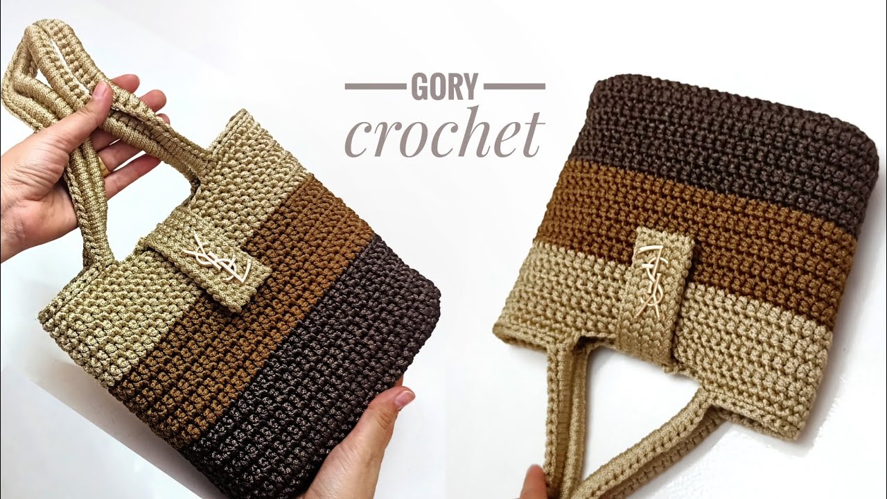 كروشيه شنطه يد او كتف موديل سهل وبسيط Crochet bag/Bolso de crochet/Bolsa de crochê/Tas rajutan