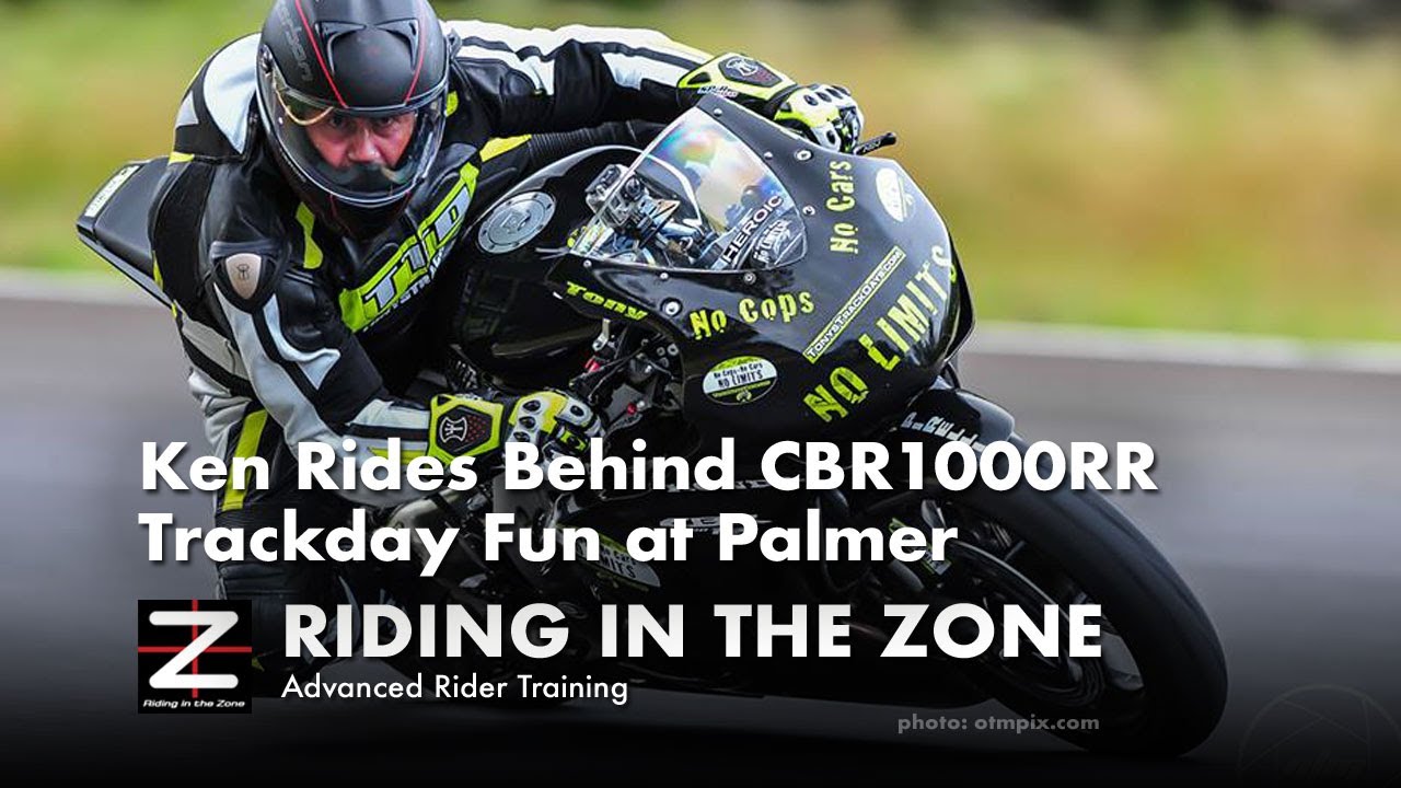 Aprilia Tuono V4 follows CBR1000rr at Palmer Racetrack with motard crash