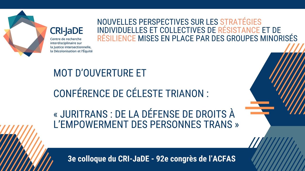 Céleste Trianon: JuriTrans : de la défense de droits à l’empowerment des personnes trans