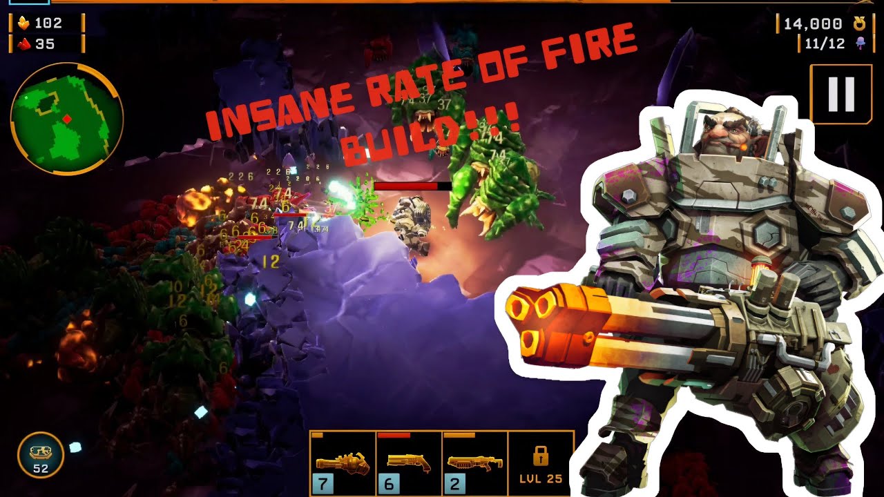 Deep Rock Galactic: Survivor mobile, Wall of Lead gunner build.