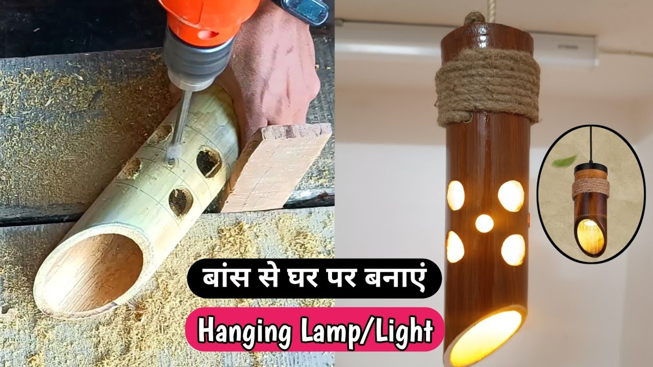 Diy bamboo lamp at home how to make bamboo lamp for ceiling use 💡