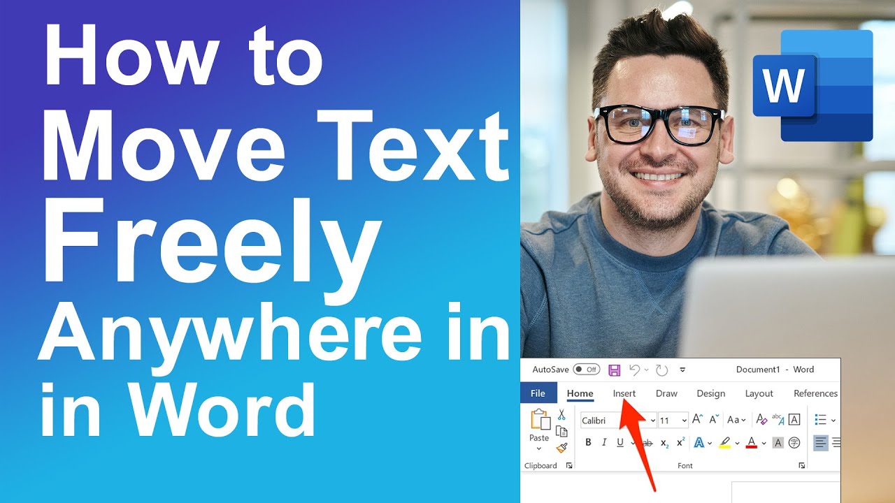 Как свободно перемещать текст в любом месте в MS Word