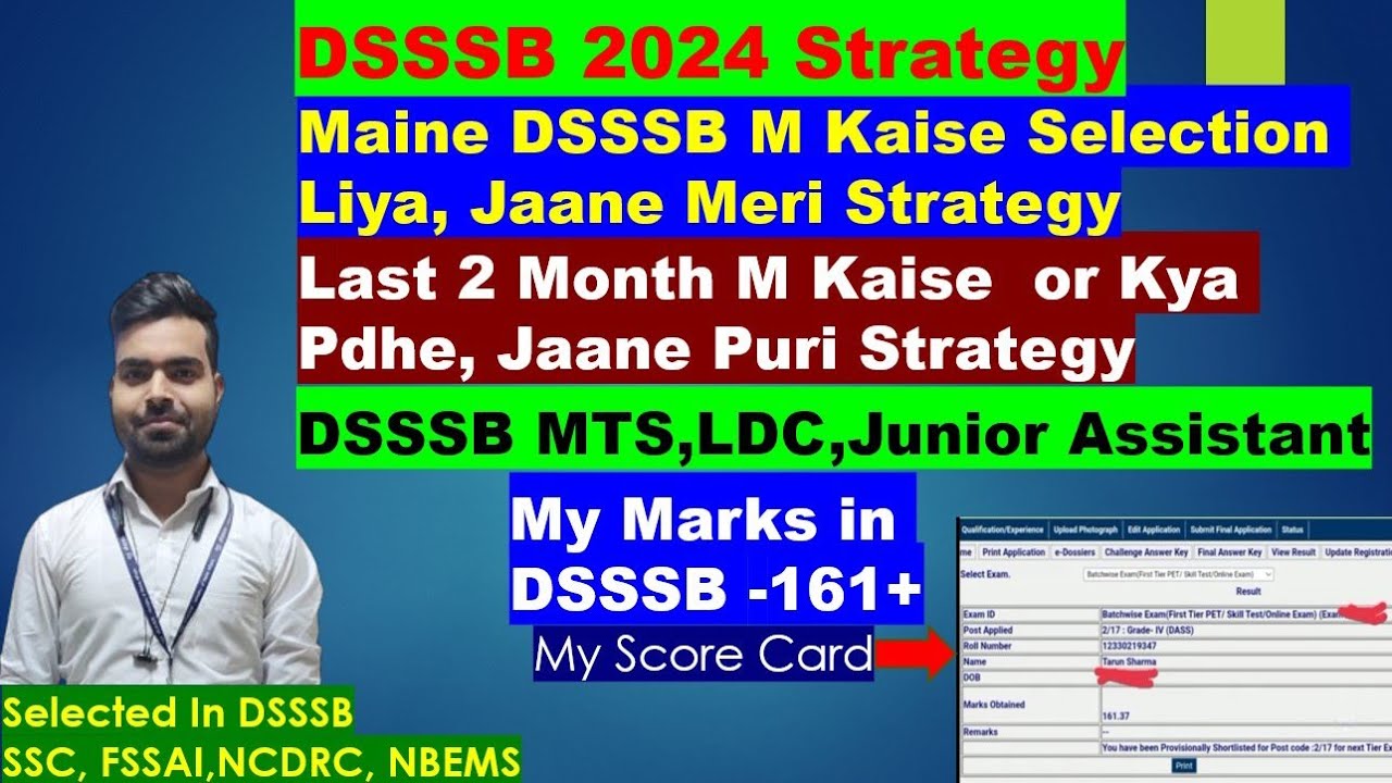 DSSSB 2024 Last 2 Month Strategy LDC, MTS, junior assistant