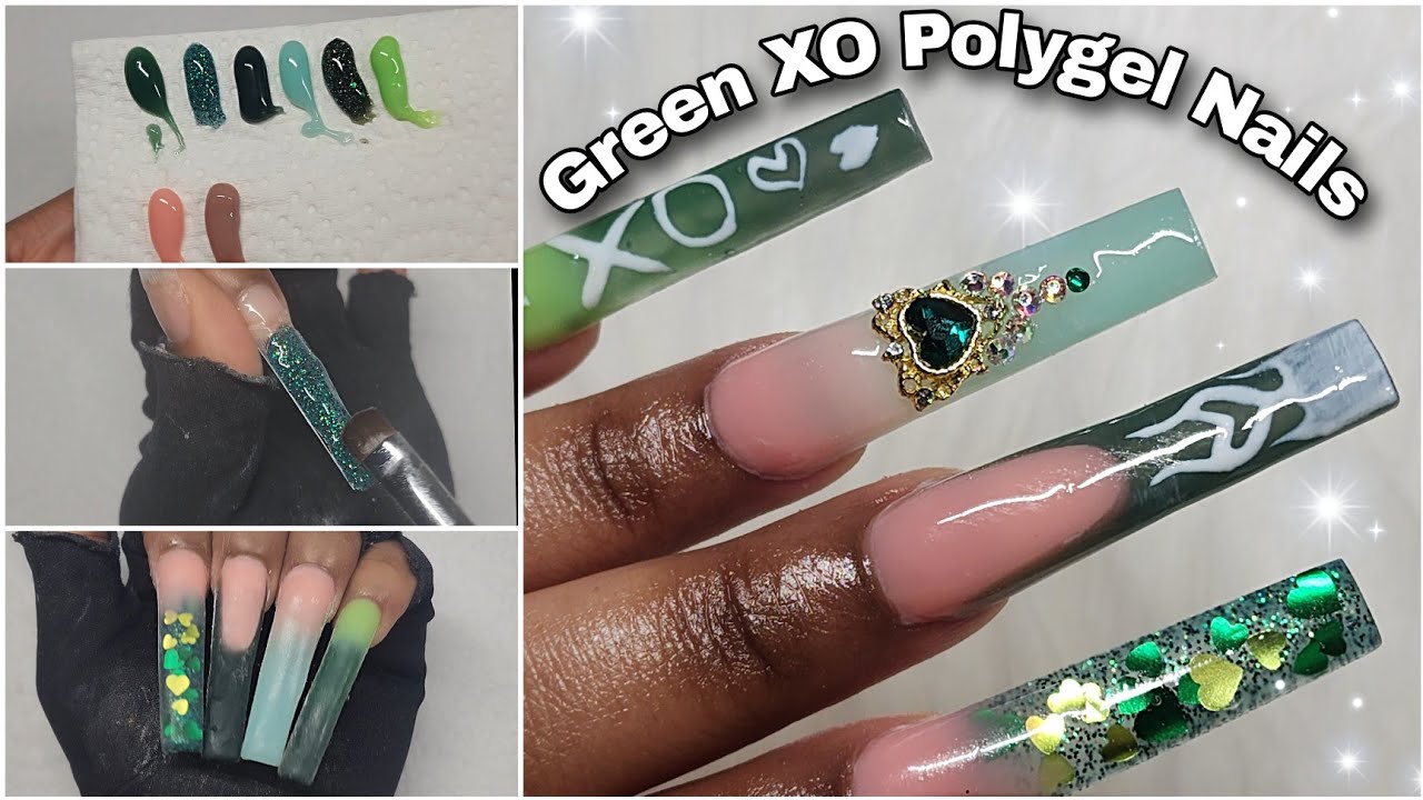 TESTING OUT THE GREEN MOROVAN POLYGEL SET | GREEN VALENTINES DAY POLYGEL NAILS | NAIL TUTORIAL |
