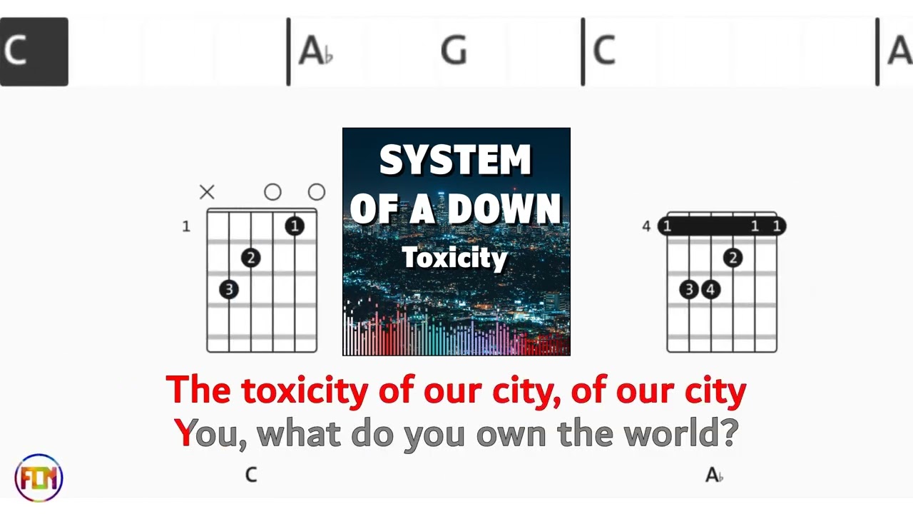 SYSTEM OF A DOWN Toxicity FCN GUITAR CHORDS & LYRICS