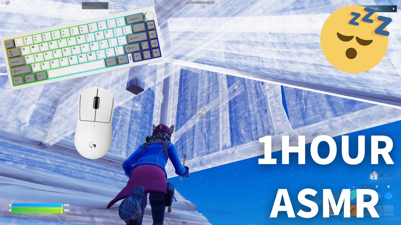 YUNZII AL68 ASMR 😴 1HOUR Freebuild 240FPS/4K フォートナイト/Fortnite