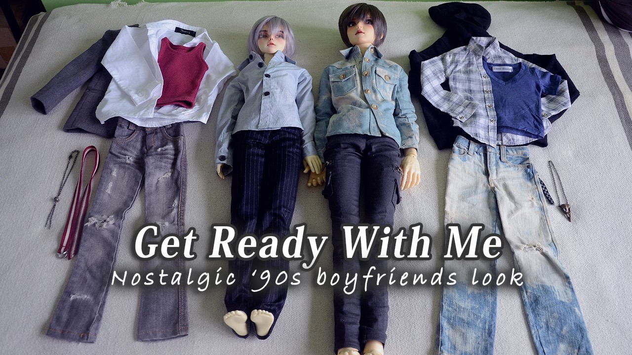 Get Ready With Me | Gabby and Sion | Nostalgic 90s Boyfriend Look | BJD Dress Up