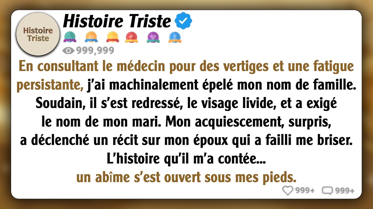 Je suis allé à l'hôpital parce que j'étais fatigué, mais quand le médecin a entendu mon nom de...