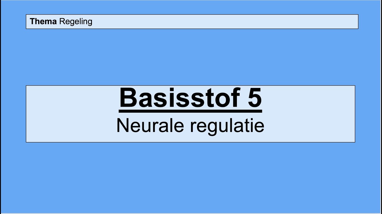 Havo 4 | Regeling | Basisstof 5 Neurale regulatie