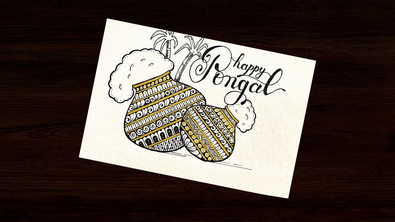 How to Draw Easy Pongal Mandala Art for Beginners | Happy Pongal Drawing Step by Step