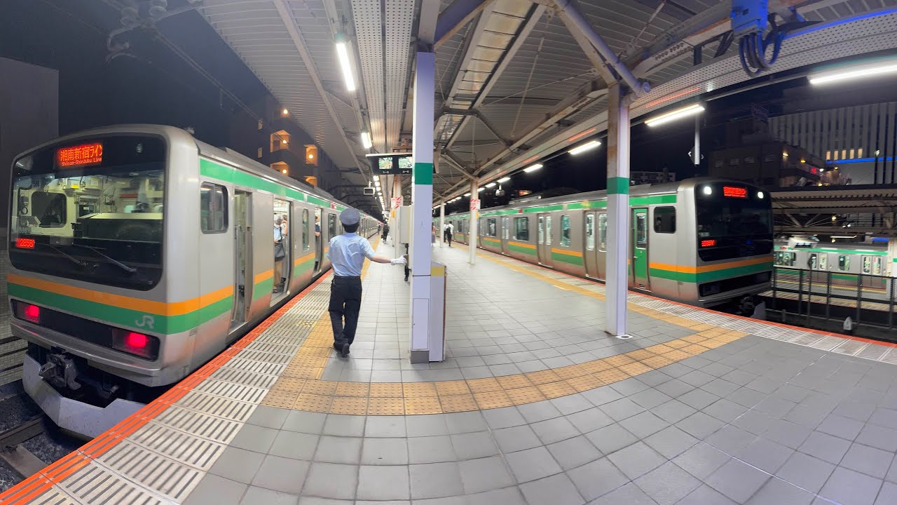 【#車窓 #夜景 #並走バトル】荒川から北側のJR線一幕