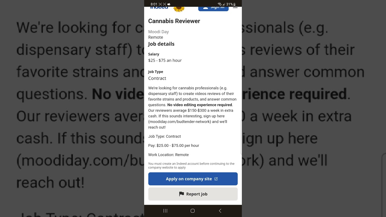 Now Hiring Cannabis Review WFH Extra Cash Job Remote #jobs Moodi Day video lead reviewer influencer