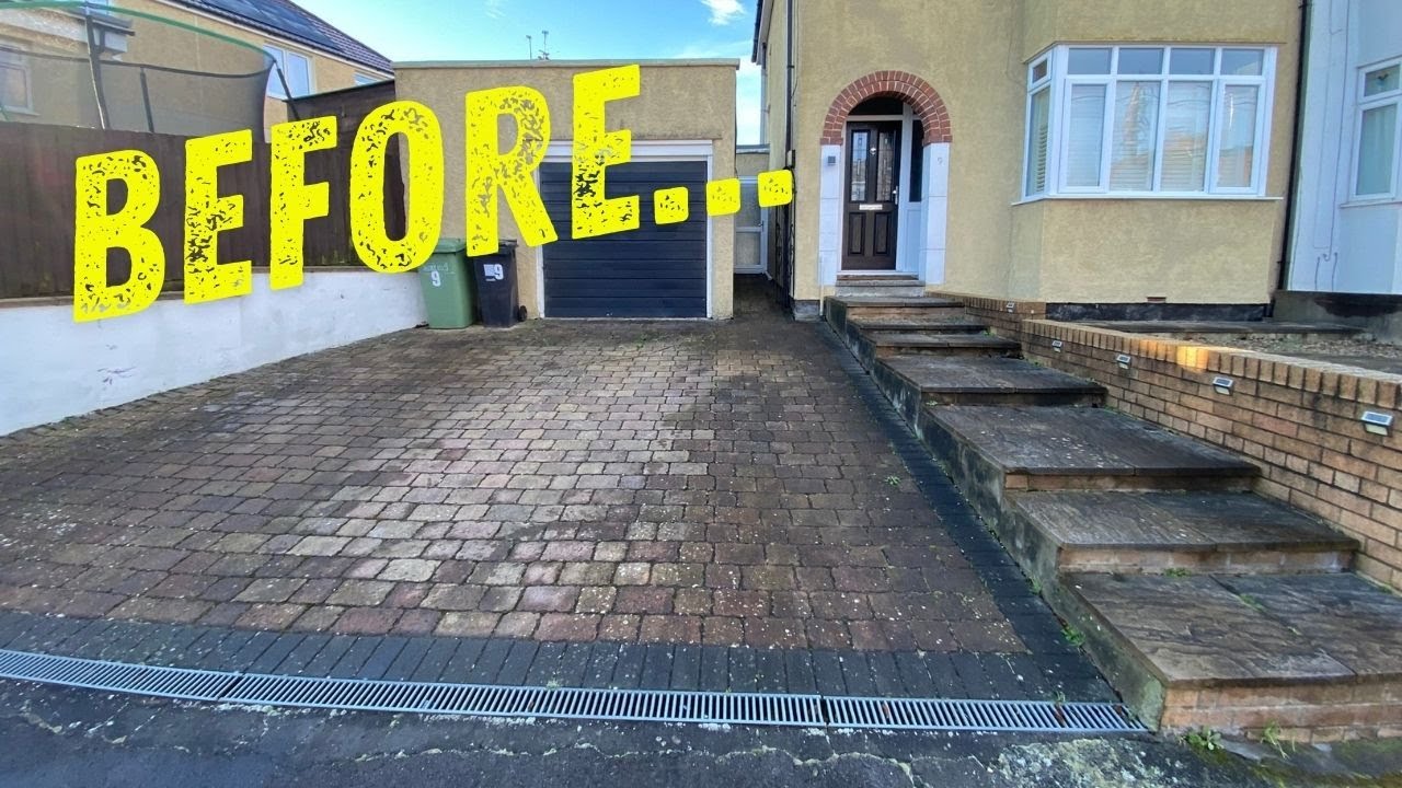 Looking like new after pressure washing driveway and front garden 