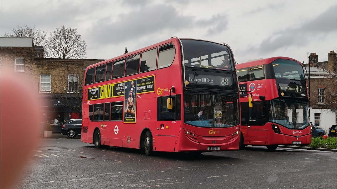 ADL Enviro400Hybrid GAL SN61DBX EH15 FRV on 88 Clapham common-Parliment hill fields *electrics soon*