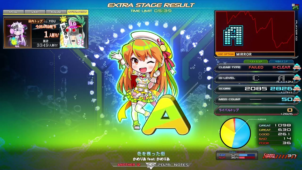 【beatmania IIDX】色を喪った街 SPA ハード！ OP：鏡