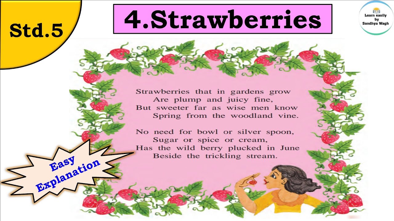 4. Strawberries | English Balbharati | Standard 5 | Unit 1 | Maharashtra State Board