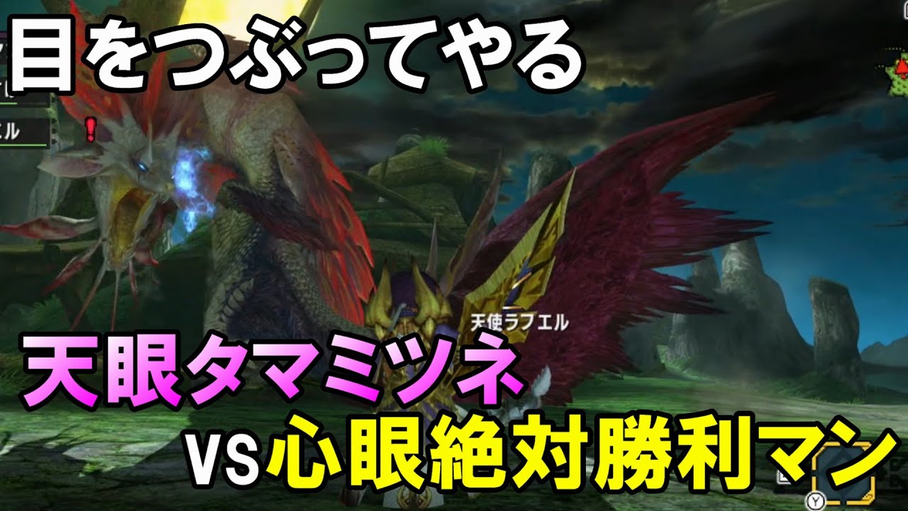 【無理ゲー】目隠しして天眼タマミツネに勝負して負けてみた【MHXX】