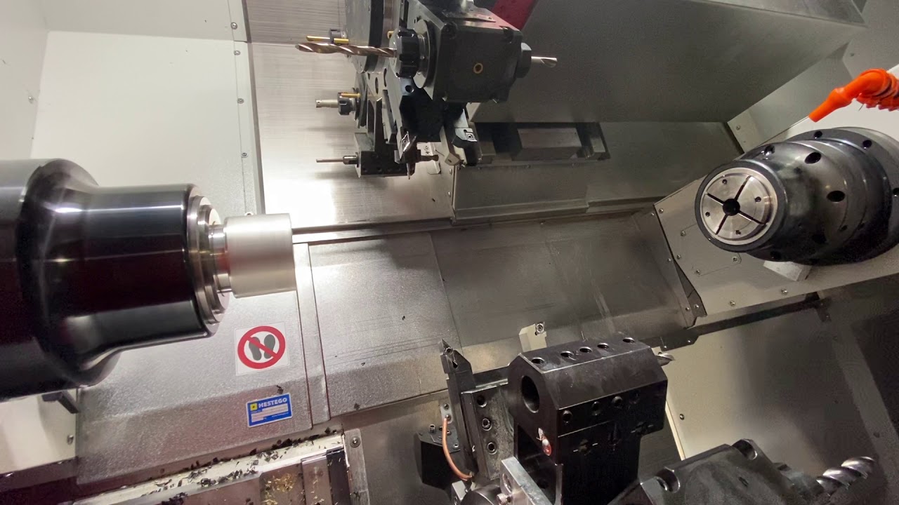 emco 65ht cnc lathe with dual w/ synching axis across channels