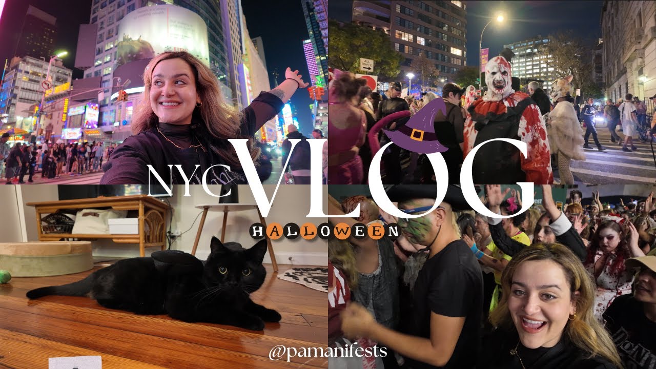 NYC VLOG | halloween na Times Square, west village parade, rotina diária & rituais de abundância 🇺🇸