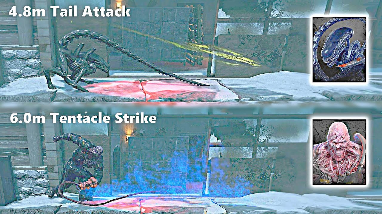 Xenomorph Tail Attack vs Nemesis Tentacle Strike Attack | Distance