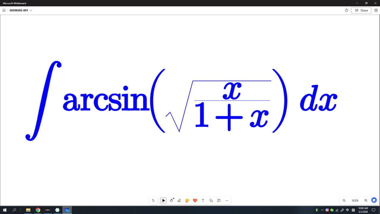 Absolutely new technique for integral of arcsin(sqrt(x/(1+x))
