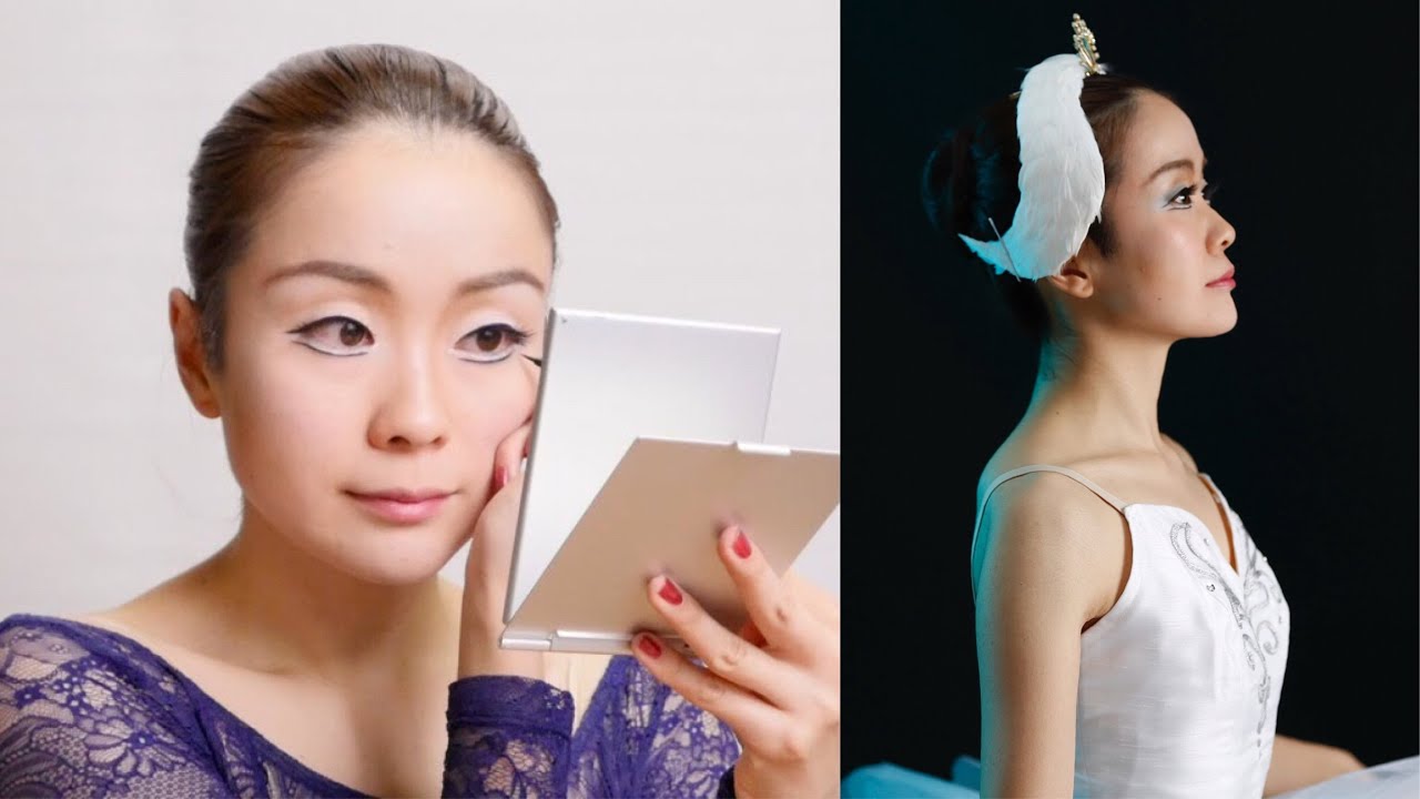 【2.アイメイク】バレエメイク（つけまつげ、アイライン、白ベース）