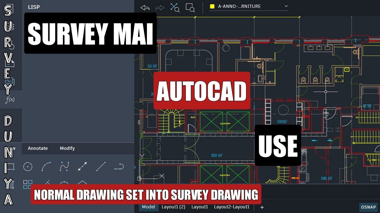 Koi Bhi Drawing Ko Survey Drawing Kaise Banaye | Survey Duniya |Dipankar Samanta #autocad #surveying