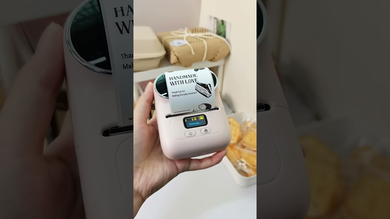 🥞Printing bake labels with phomemo M110 #asmr #homemade #homebake #bake #smallbusiness #foodstorage