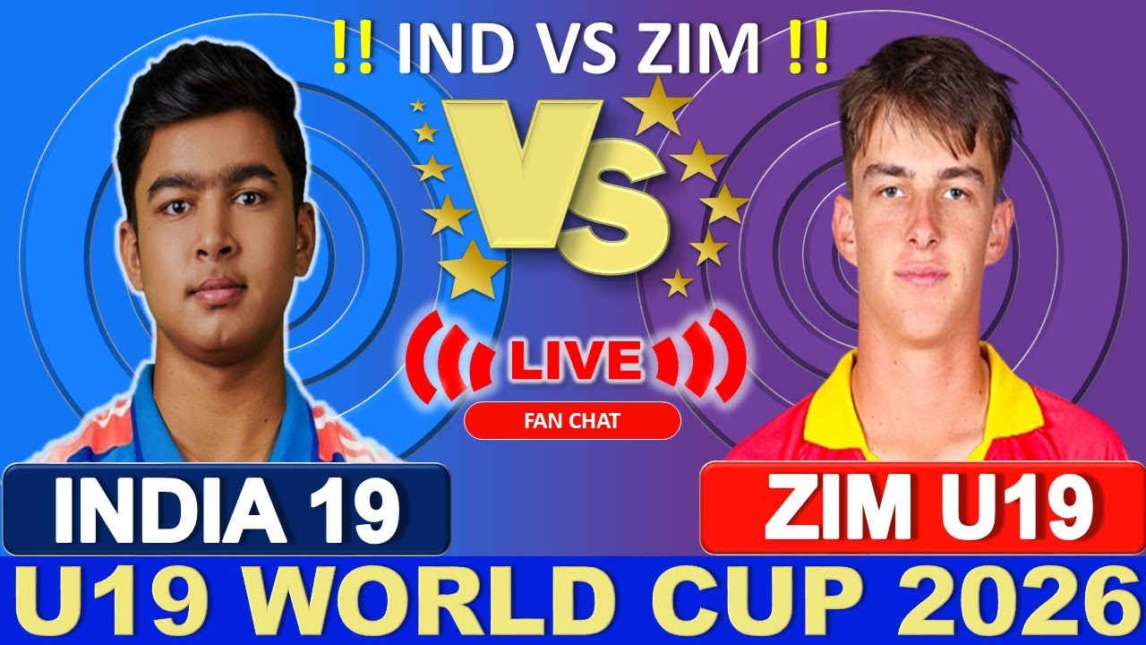 🔴 India U 19 Vs Zimbabwe U 19 World Cup Match Live | IND vs ZIM U 19 WC 2026 | Last 20 over