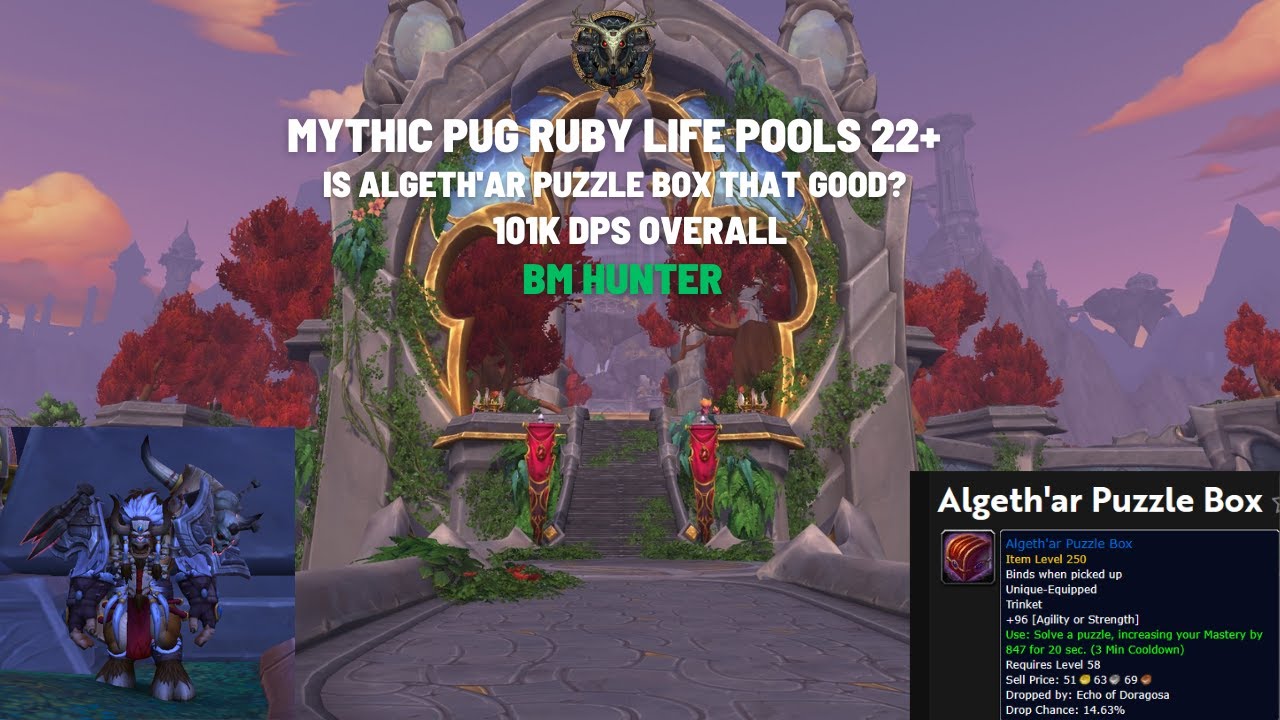 Mythic Pug Ruby Life Pools 22+! BM Hunter! 101k DPS! Algeth'ar Puzzle Box? 10.0.5 WoW Dragonflight