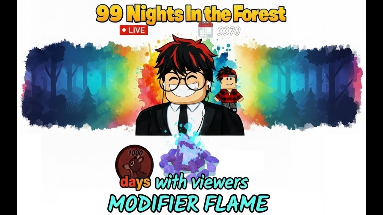 Playing WITH VIEWERS 1,000 NIGHTS IN THIS FOREST! #roblox #99nightintheforest