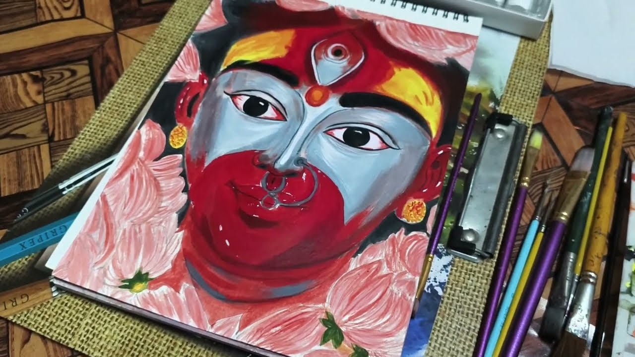 Maa Kali Acrylic Painting Step by Step | Maa Kali Drawing for Beginners