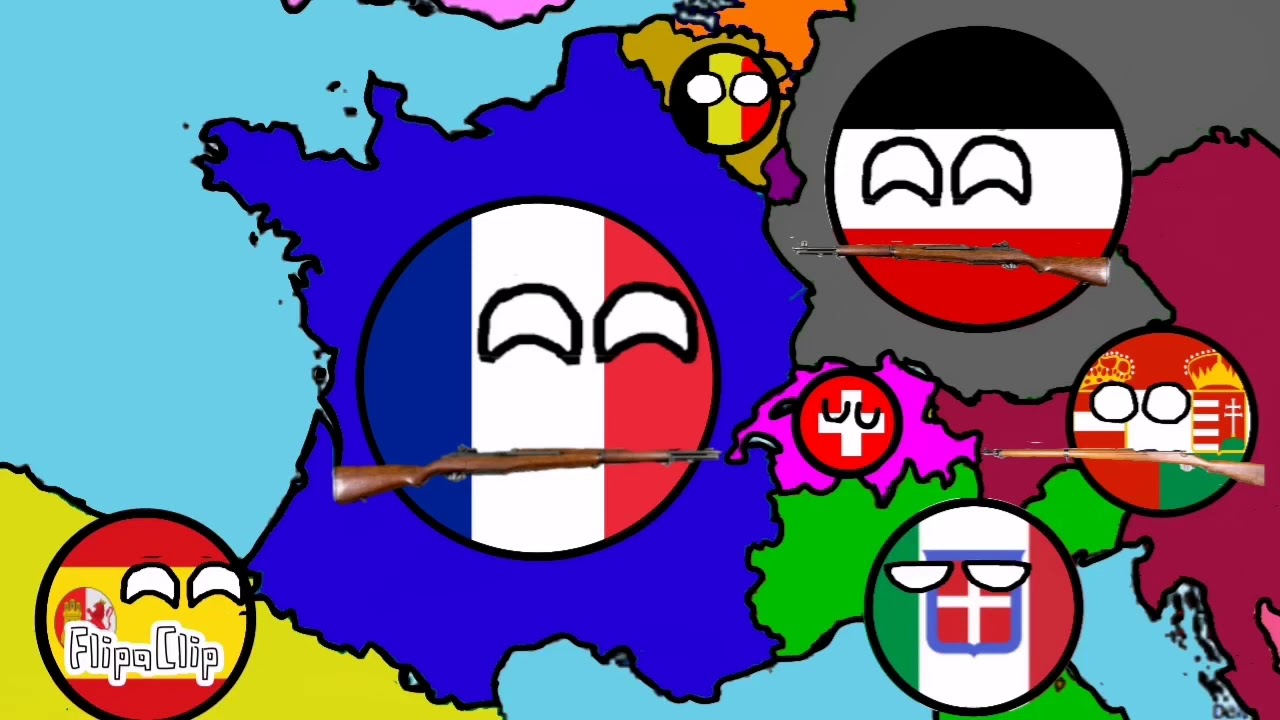 History of France in Europe (1900-2020) Countryballs