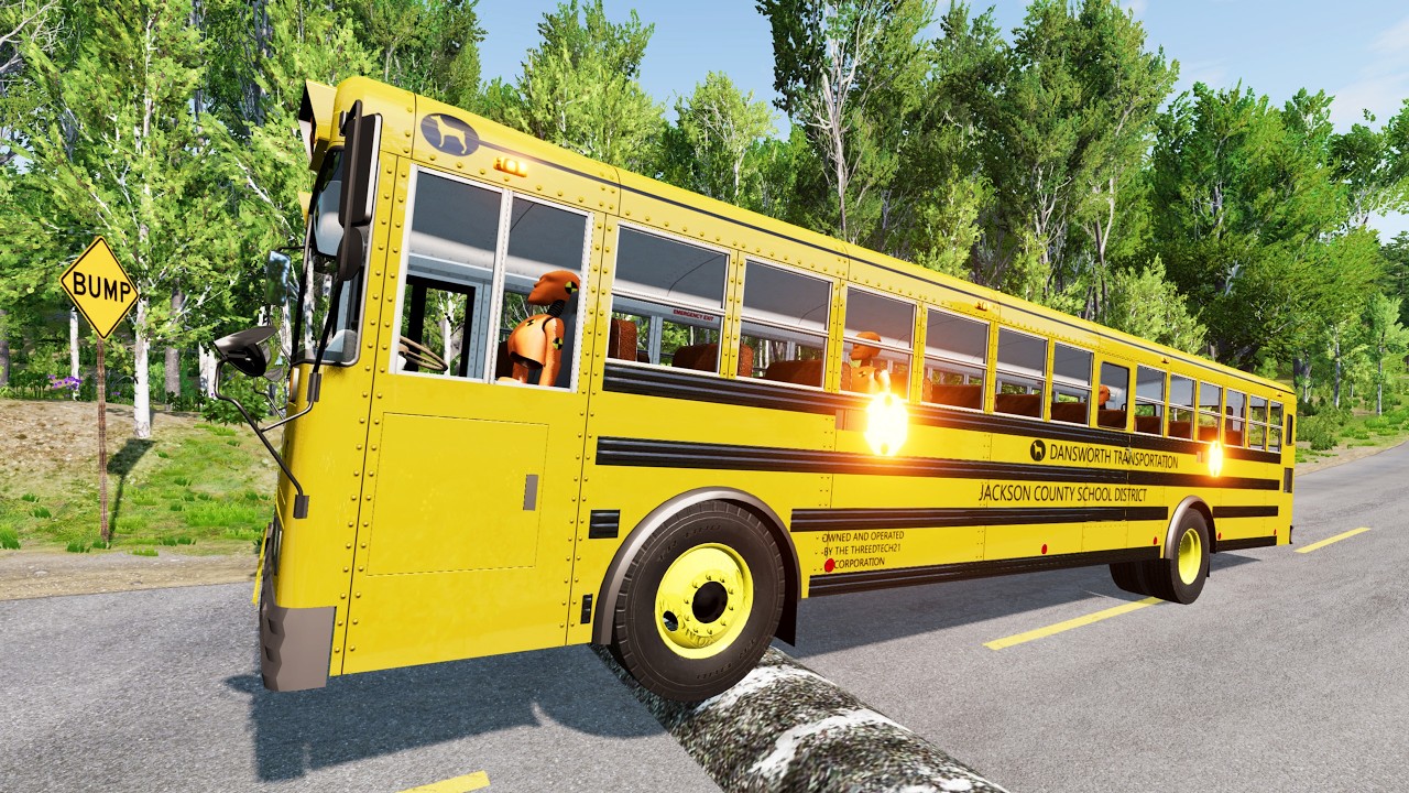 SCHOOL BUS, CITY BUS, LONG BUS Vs MASSIVE SPEED BUMPS - BeamNG.Drive