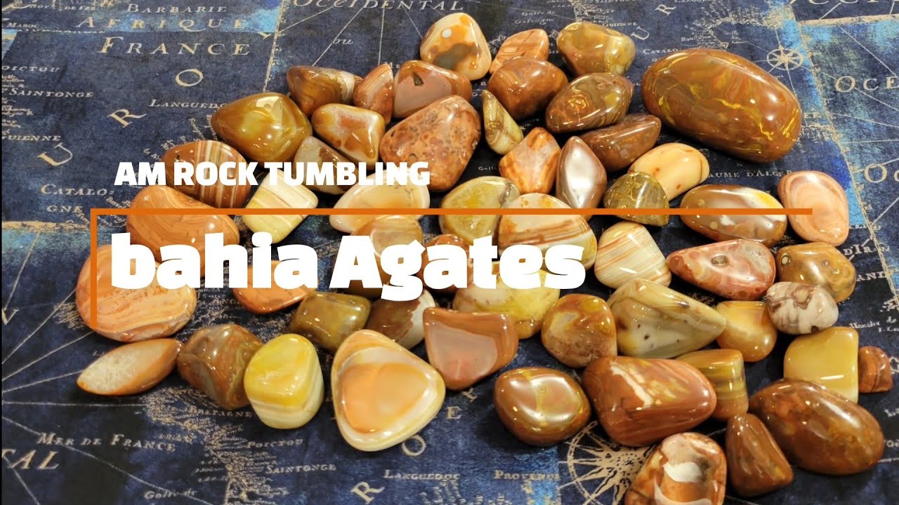 Rock Tumbling: Bahia agates from medium to polish in the Lot-o tumbler.